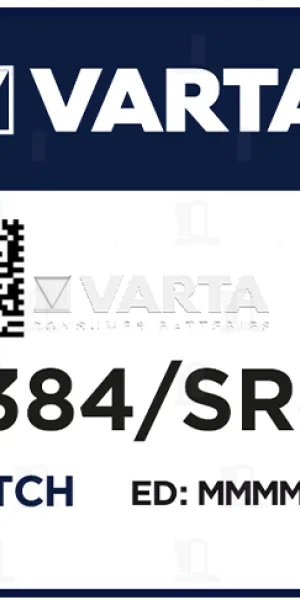 Батарейка часовая Varta 384, SR41SW Silver Oxide 1.55V