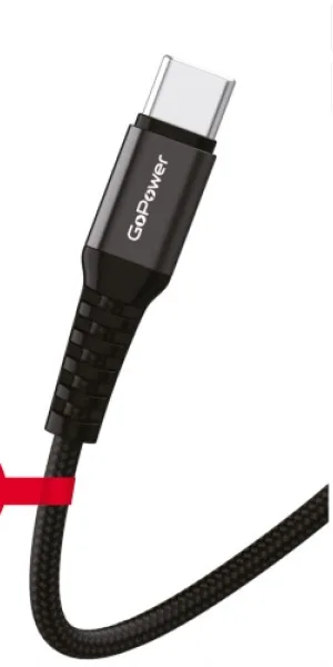 Кабель GoPower GP02T USB (m)-Type-C (m) 1.0м 2.4A нейлон черный 00-00022791
