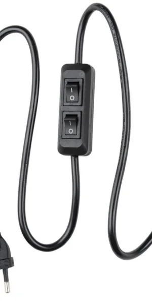 Шнур для бра 2 выключателя Uniel 5A 1200W 1.4м чёрный UCX-C90/02A-100 UL-00007465