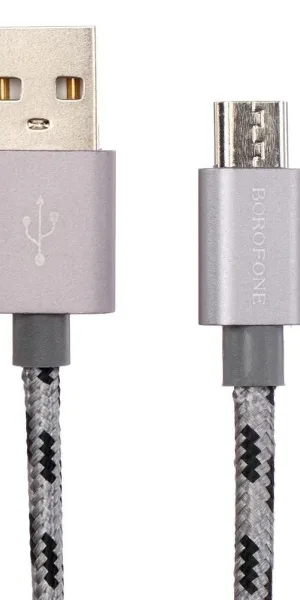 Кабель Borofone BX24, micro USB - USB, 2.4А, 1м, графит  5402328