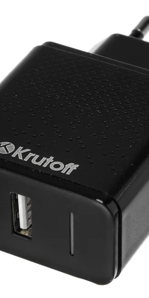 Сетевое зарядное устройство Krutoff, 2USB, 2.4A, черное  4669249
