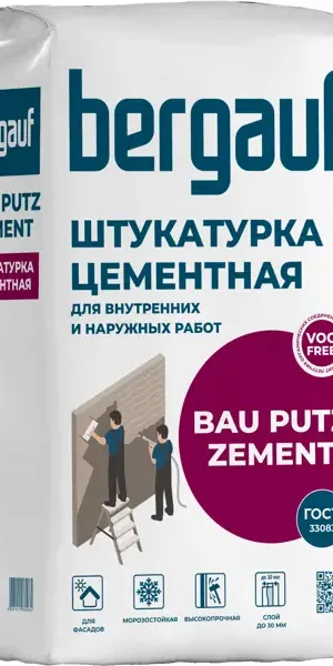 Штукатурка цементная Bergauf Bau Putz Zement 25 кг