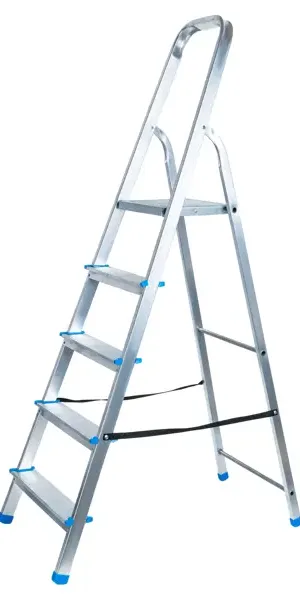 Стремянка алюминиевая Ladderbel STR-AL-5 5 ступеней, максимальная нагрузка 150 кг