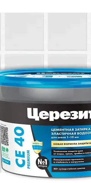 Затирка цементная Церезит CE 40 водоотталкивающая цвет белый 2 кг
