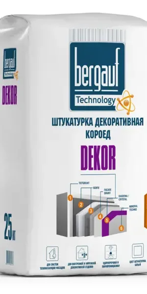 Штукатурка декоративная Bergauf Dekor короед 2.5-3.0 мм 25 кг