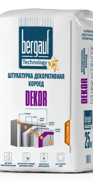 Штукатурка декоративная Bergauf Dekor короед 2.5-3.0 мм 25 кг