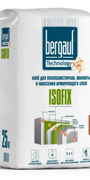 Клей для теплоизоляции Bergauf Isofix 25 кг
