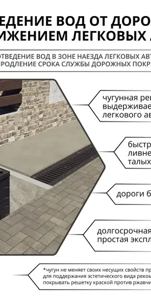 Решётка к каналам DN100 чугунная 500x136x13 мм