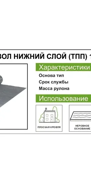 Стеклоизол Р ТПП-2.1 нижний слой основа стеклоткань 9 м²