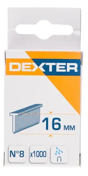 Гвозди для степлера Dexter 8 тип 16 мм 1000 шт.