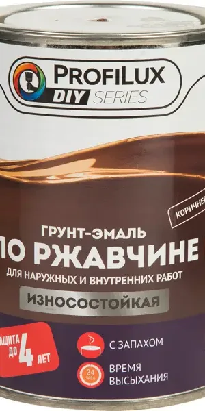 Грунт-эмаль 3 в 1 Profilux гладкая цвет коричневый 0.9 кг