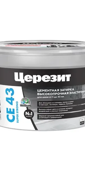 Затирка цементная Церезит CE 43 водоотталкивающая цвет серый 2 кг