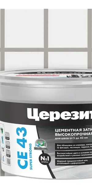 Затирка цементная Церезит CE 43 водоотталкивающая цвет серый 2 кг