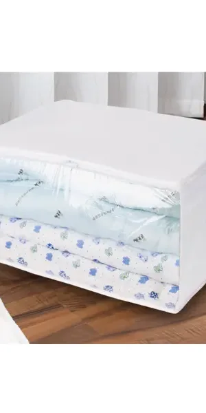 Кофр для хранения с крышкой 60x30x45 см нетканый материал цвет белый