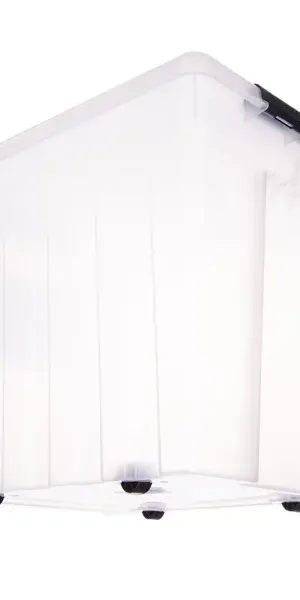 Контейнер Rox Box 50x39x40 см 50 л пластик с крышкой и роликами цвет прозрачный