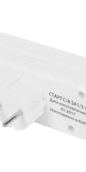 Разветвитель Старт SA1/3-L 3 розетки без заземления 10 А цвет белый