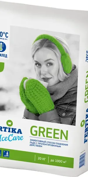 Противогололёдное средство Фертика Ice Care Green 20 кг