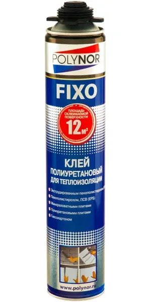Клей-пена полиуретановый Polynor Fixo для теплоизоляции 1000 мл