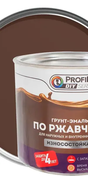Грунт-эмаль по ржавчине 3 в 1 Profilux гладкая цвет коричневый 2.4 кг