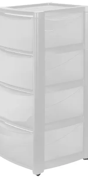 Комод на колесах 4 ящика 39x78.5x37 см пластик цвет прозрачный