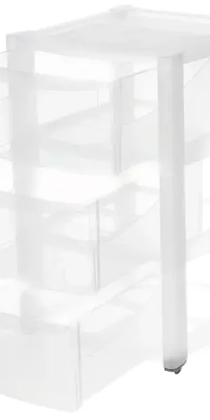 Комод на колесах 3 ящика 37x60x39 см пластик цвет прозрачный