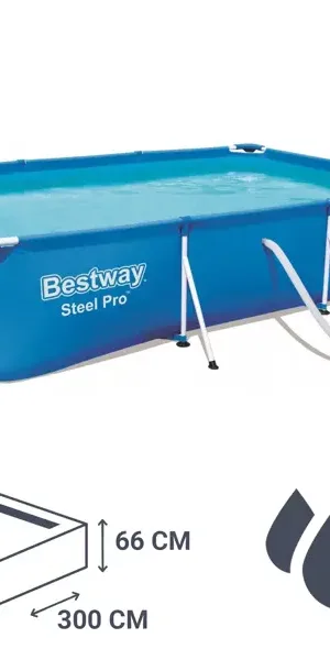Бассейн каркасный прямоугольный Bestway Steel Pro 56404 BW 300x201x66 см 3300 л