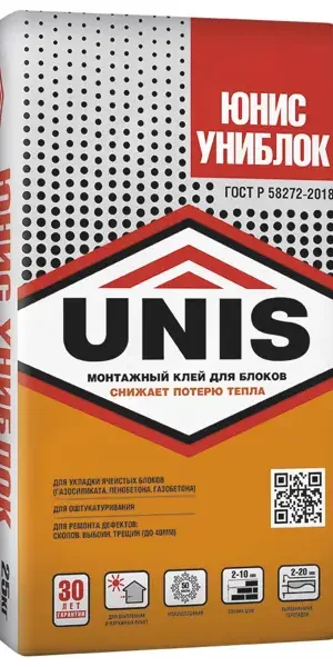 Клей для блоков Unis Униблок 25 кг