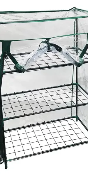 Парник для рассады трёхсекционный 46x24x80 см для подоконника