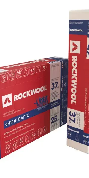 Звукоизоляция Rockwool Флор Баттс 25 мм 8 шт 600x1000 мм 4.8 м²