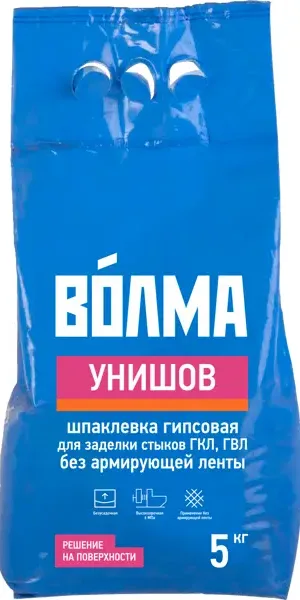 Шпаклевка гипсовая для заделки швов и стыков Волма Унишов 5 кг