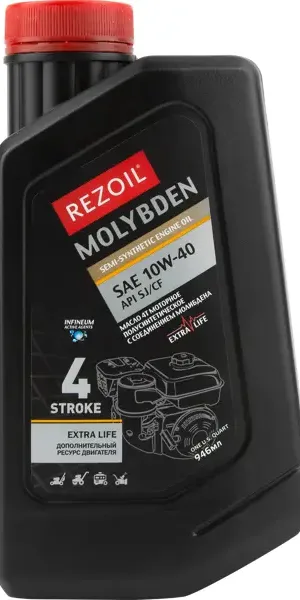 Масло моторное 4Т Rezoil Molybden SAE 10W-40 полусинтетическое 1 л