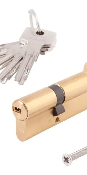 Цилиндр Abus KD6MM Z40/K40, 40x40 мм, ключ/вертушка, цвет золото