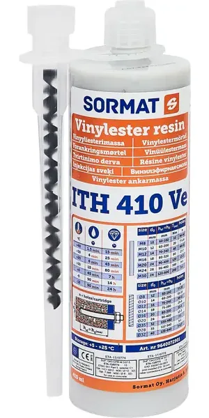 Анкер химический Sormat ITH 410 Ve для бетона, кирпича, керамзита и камня