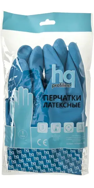 Перчатки латексные HQ Profiline размер XL цвет синий