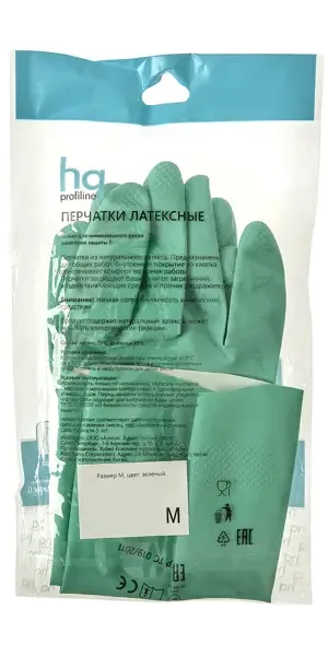 Перчатки латексные HQ Profiline размер M цвет зеленый