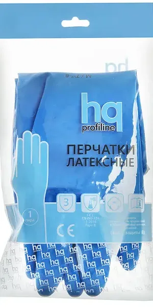 Перчатки латексные HQ Profiline размер M цвет синий