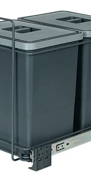 Контейнер для мусора Aff выдвижной двухсекционный 2x18 л 31x42x46 см пластик цвет серый