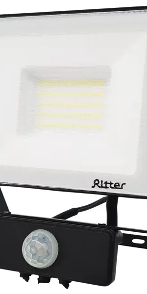 Прожектор светодиодный Ritter Profi 53422 2 50 Вт 5000 Лм 180-240В с датчиком движения холодный белый свет 6500К IP65 черный