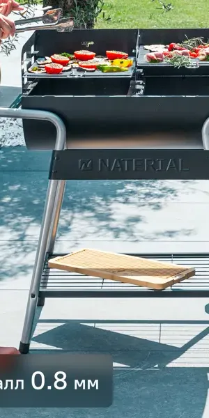 Гриль угольный передвижной Naterial Icarus Alpha 59x110x92 см