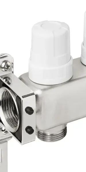 Коллекторная группа с расходомерами Pro Aqua 1"x3/4" 3 выхода нержавеющая сталь