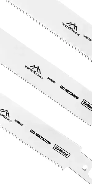 Набор полотен для сабельной пилы по дереву и металлу Vertextools НП-150-200-300, 3 шт.