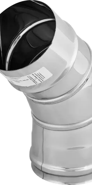 Отвод для дымохода D110 221x180 мм нержавеющая сталь AISI 430x0.5 мм