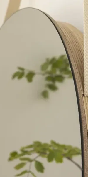 Зеркало декоративное Inspire Nordik Barbier Naturoak круг 55 см