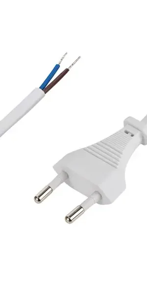 Провод с евроштекером Duwi 220 В без заземления 2.5 А цвет белый 1.5 м