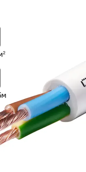 Провод Севкабель ПВС 3x1.5 5 м ГОСТ цвет белый