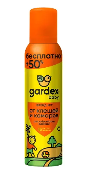 Средство для защиты от клещей и комаров Gardex Baby аэрозоль 150 мл