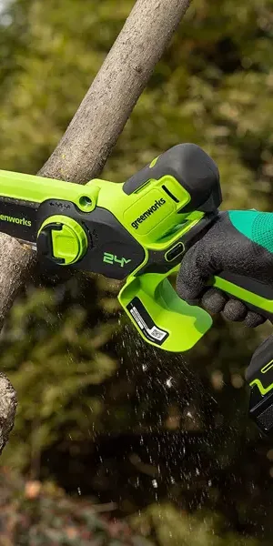 Пила цепная аккумуляторная Greenworks G24MCS10, 24 В Li-Ion 1x2 Ач
