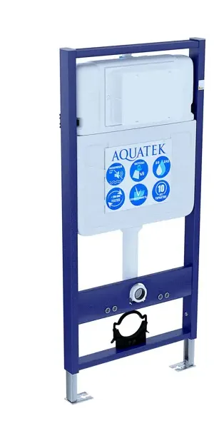 Комплект инсталляция с унитазом Aquatek Амадео безободковый с микролифтом с клавишей цвет хром
