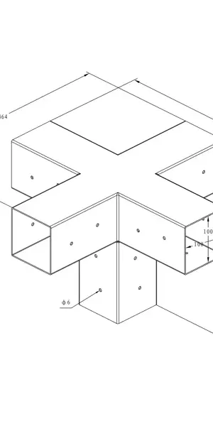 Коннектор бруса 5 гнезд 100x100 мм