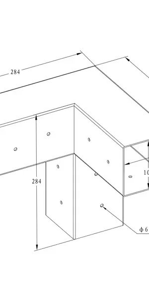 Коннектор бруса 3 гнезда 100x100 мм